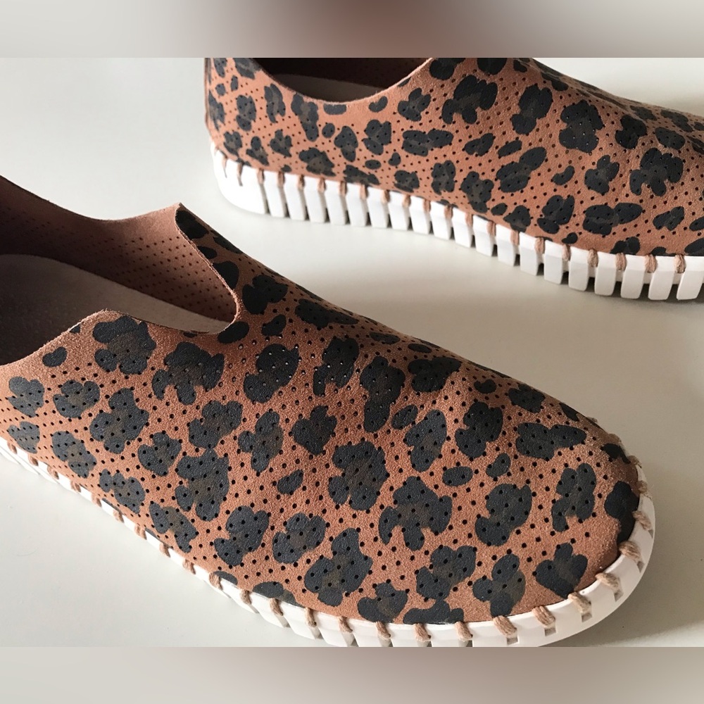 ILSE JACOBSON Tulip Dark Cheetah Flexible Slip on Flat Sneakers Size 40 - Picture 3 of 9